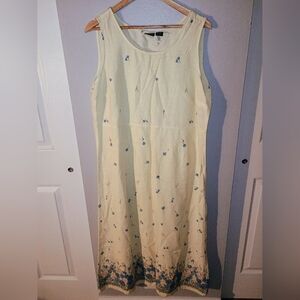 Erika Baby Yellow Linen Whimsical Cottage Peasant Feminine Relaxed Coastal Dress